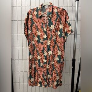 Floral Button-Up Mini t-shirt Dress